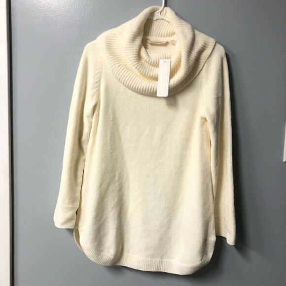 soft surroundings soft winds cowl neck sweater ivory fuzzy super soft - Picture 1 of 12